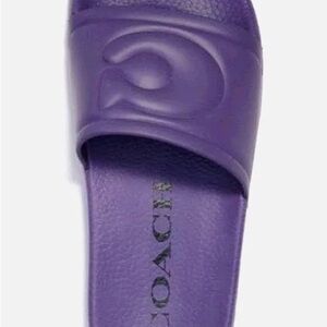 Coach Women's Ulla Vibrant Purple Rubber  Pool Slide Sandals